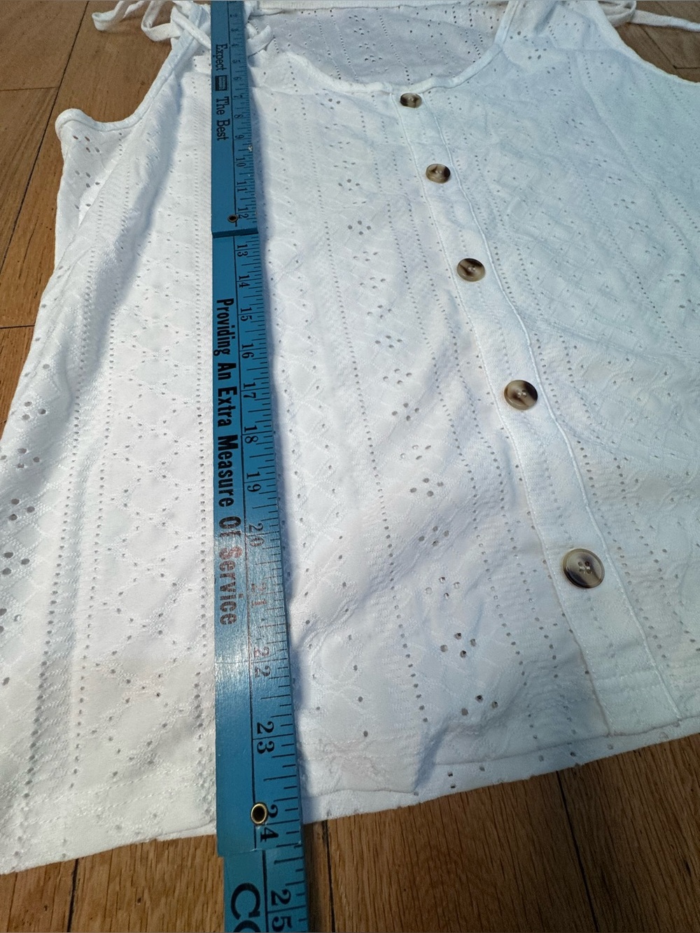 Cupshe Eyelet Button-Front Tie Shoulder Tank White XL - Picture 5 of 14